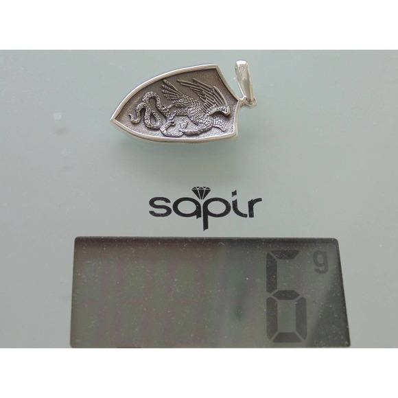 925 Sterling Silver Pendant St George Shield Mens Biker Dragon Eagle Fight Snake - Picture 7 of 7